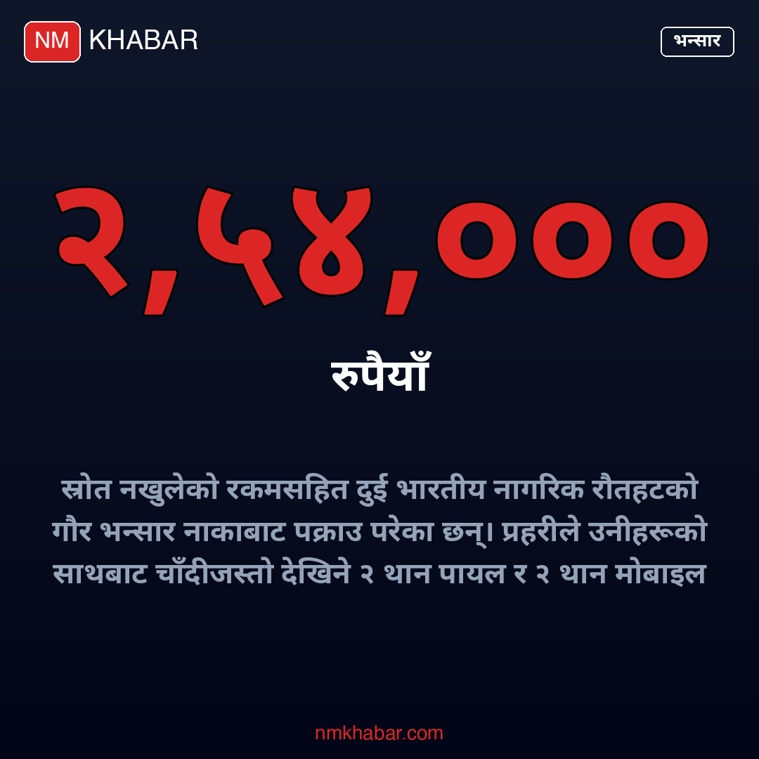रौतहटमा स्रोत नखुलेको पैसा