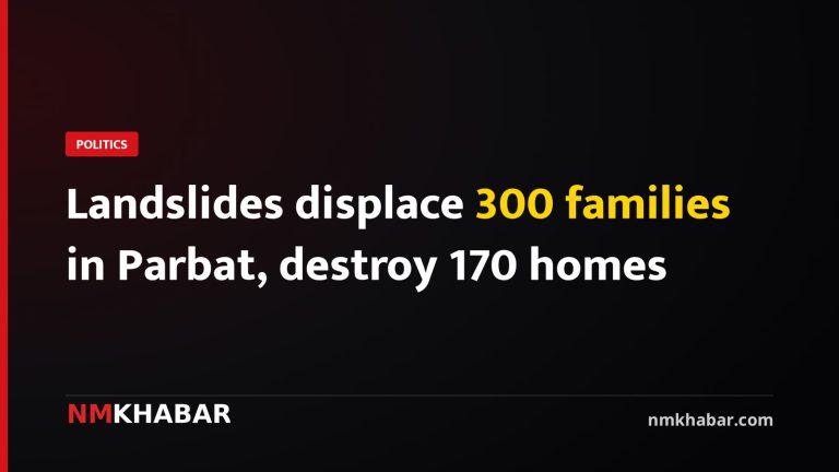Landslides displace 300 families in Parbat, destroy 170 homes
