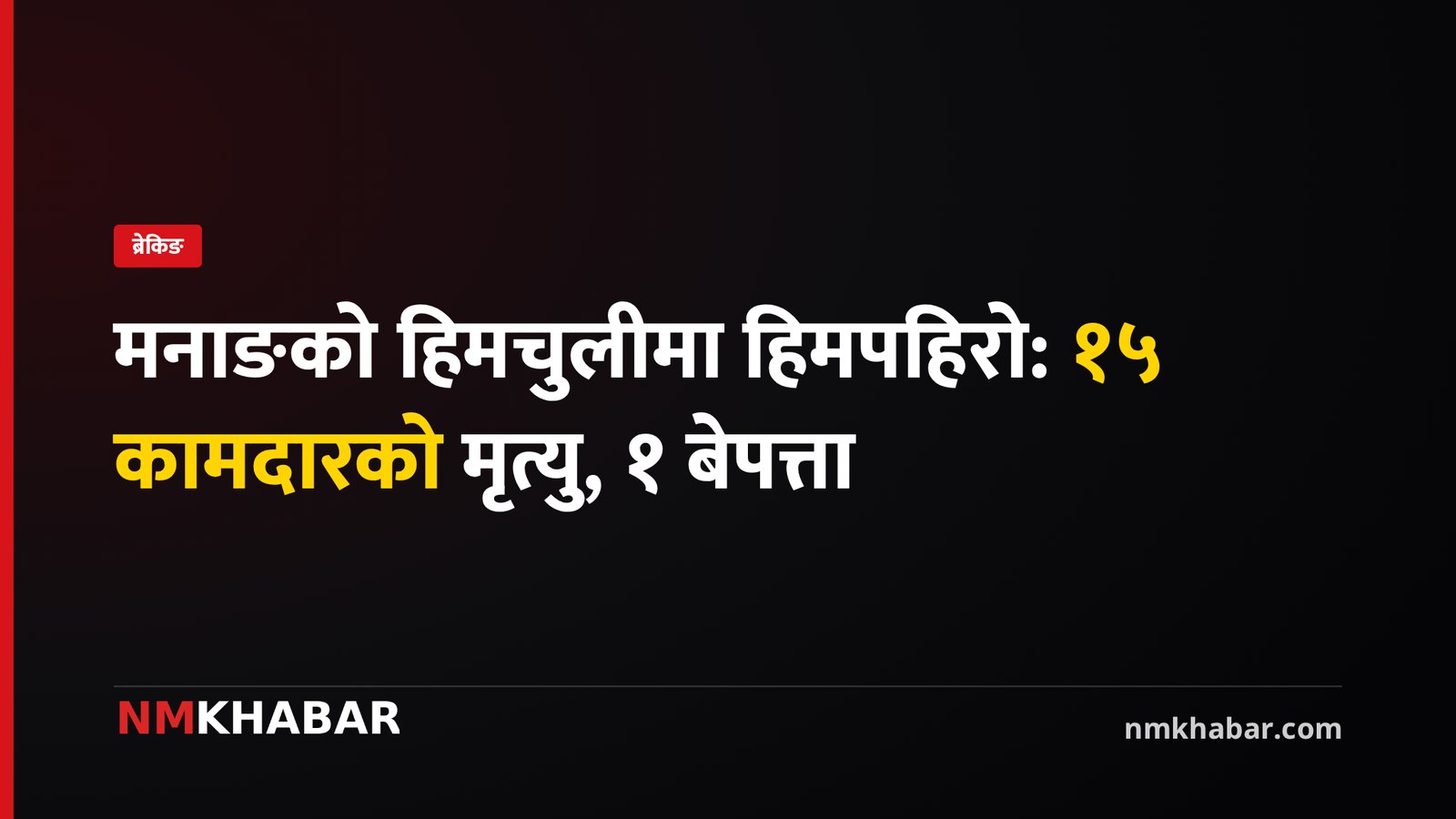 मनाङको हिमचुली हिमपहिरोमा १५ कामदारको मृत्यु, एक बेपत्ता; खोजी जारी